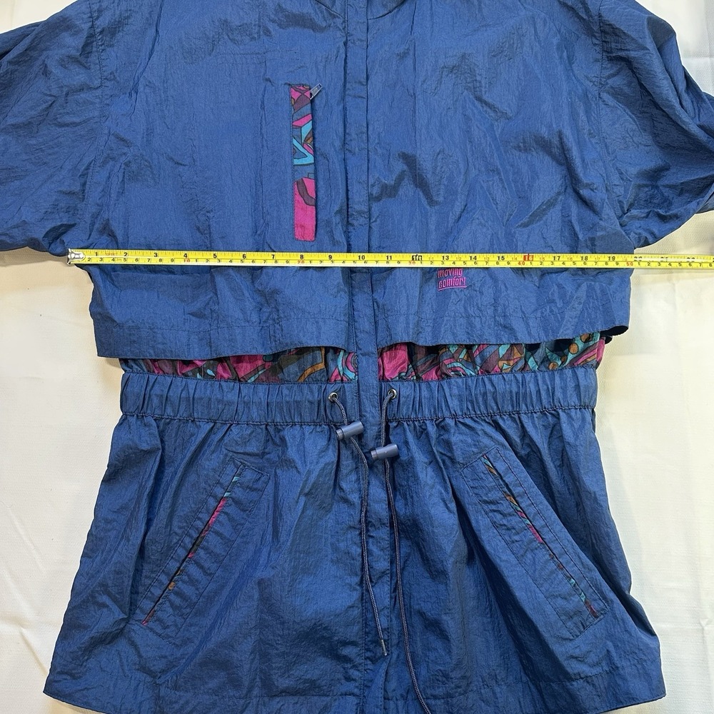 Vtg 90s Moving Comfort Windbreaker Jacket LG Full Zip Drawstring Waist - Picture 9 of 16